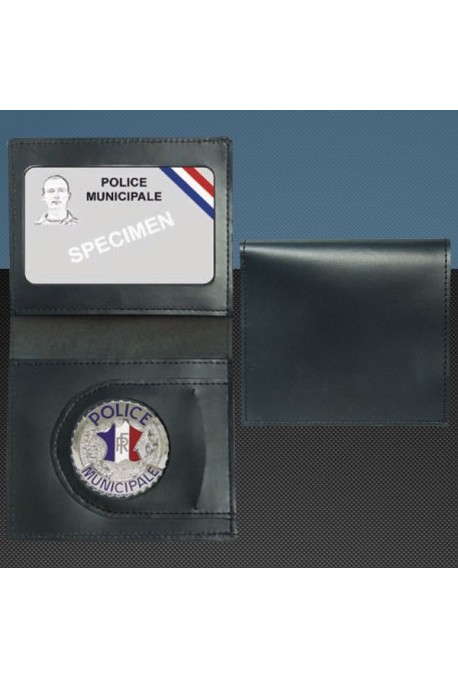 porte-cartes cuir format cb + billet avec insigne police municipale - Achat  vente pas cher Surplus militaire